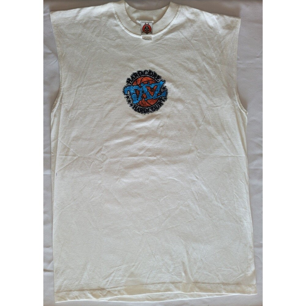 Vintage Taz Looney Tunes "Hardcore" Basketball Shirt Men’s Medium White Tank Tee